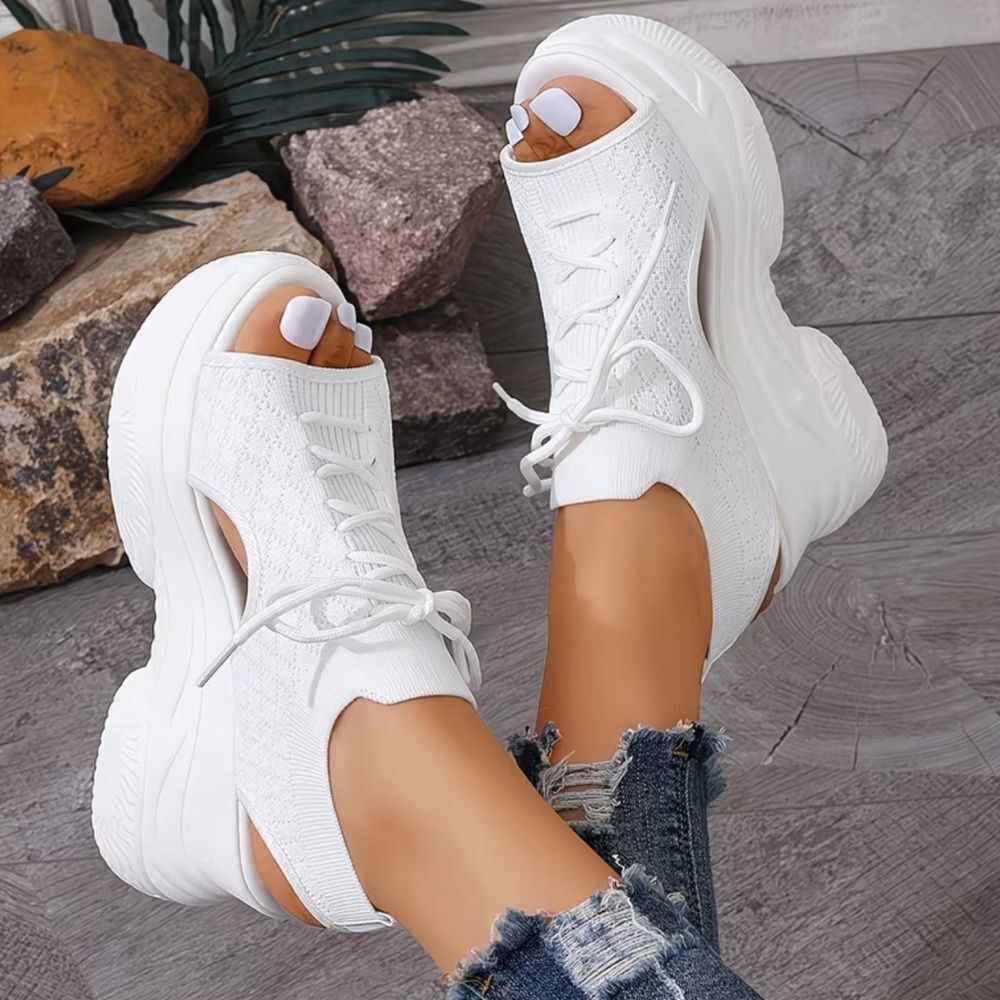 White Women's Platform Sneakers